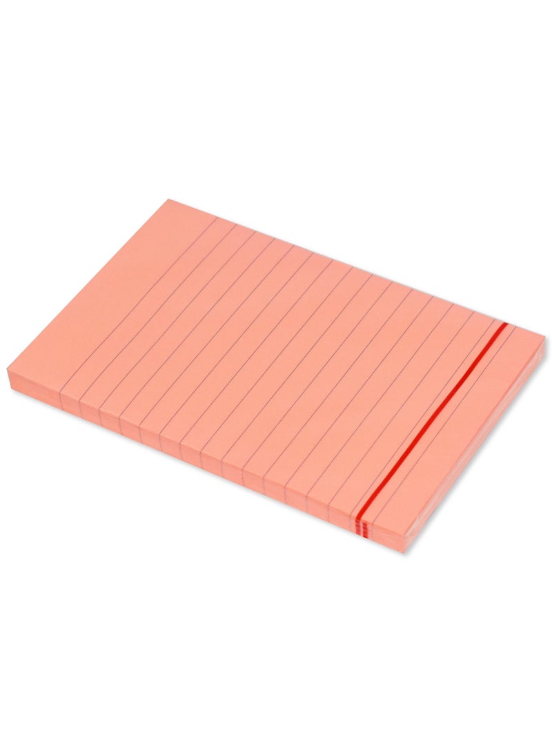 FIS Sticky Note Pad, 4X6 inches, Pack of 6, Ruled Neon Pink -FSPO4X6RNPI - Image 3