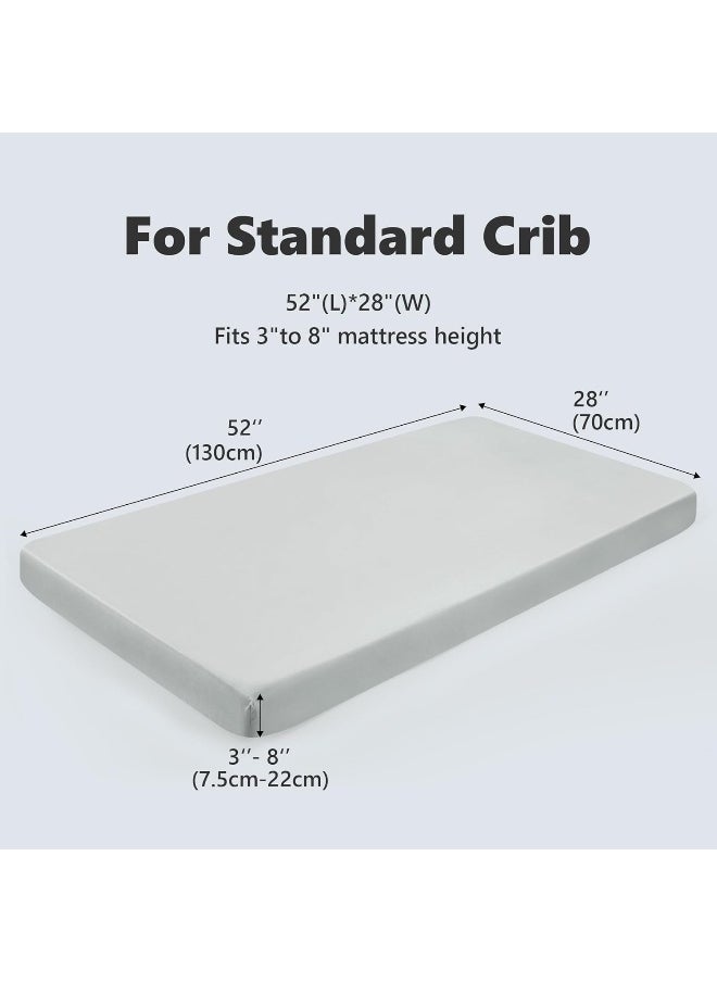 TILLYOU - TILLYOU Fitted Crib Sheet Set 2 Pack - Super Soft Toddler Bed Sheets for Standard Crib and Toddler Mattresses, 28"x52"x8", White & Gray - Image 1