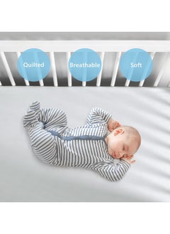 TILLYOU TILLYOU Fitted Crib Sheet Set 2 Pack - Super Soft Toddler Bed Sheets for Standard Crib and Toddler Mattresses, 28"x52"x8", White & Gray  - Image 5
