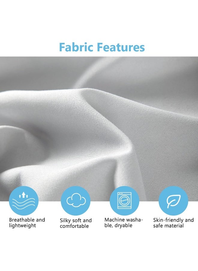 TILLYOU - TILLYOU Fitted Crib Sheet Set 2 Pack - Super Soft Toddler Bed Sheets for Standard Crib and Toddler Mattresses, 28"x52"x8", White & Gray - Image 1