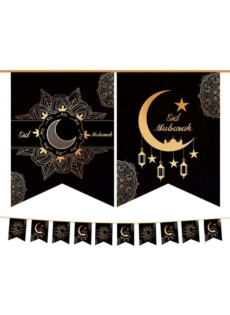 VUCATIN Ramadan Banner Decorations for Home Eid Mubarak Sign Ramadan Kareem Banner Party Decorations Welcome Banner for Eid Mubarak Home Door Party Supplies (Black)  - Image 5