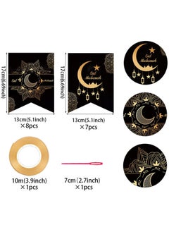 VUCATIN Ramadan Banner Decorations for Home Eid Mubarak Sign Ramadan Kareem Banner Party Decorations Welcome Banner for Eid Mubarak Home Door Party Supplies (Black)  - Image 2