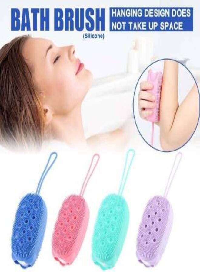 3 Pcs Bubble Bath SPA Super Soft Body Scrubbing Brush Multicolor - Image 2