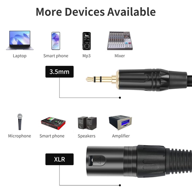 HiFi 3.5mm to 3Pin Male Cable for Connecting Auditory Devices Including Camcorders and Mixers 48.V Power Supply Mixing Consoles Cable - Image 5
