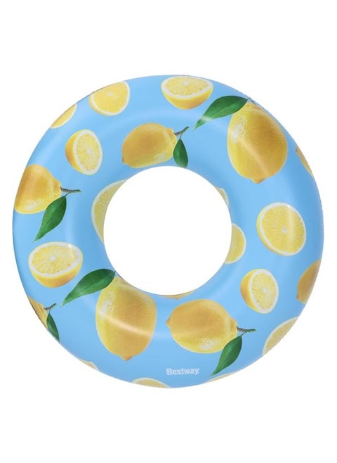 Scentsational Lemon Swim Ring – 1.19m Inflatable Pool Float with Scented Lemon Design, Durable PVC Tube for Kids & Adults, Summer Pool and Beach Toy