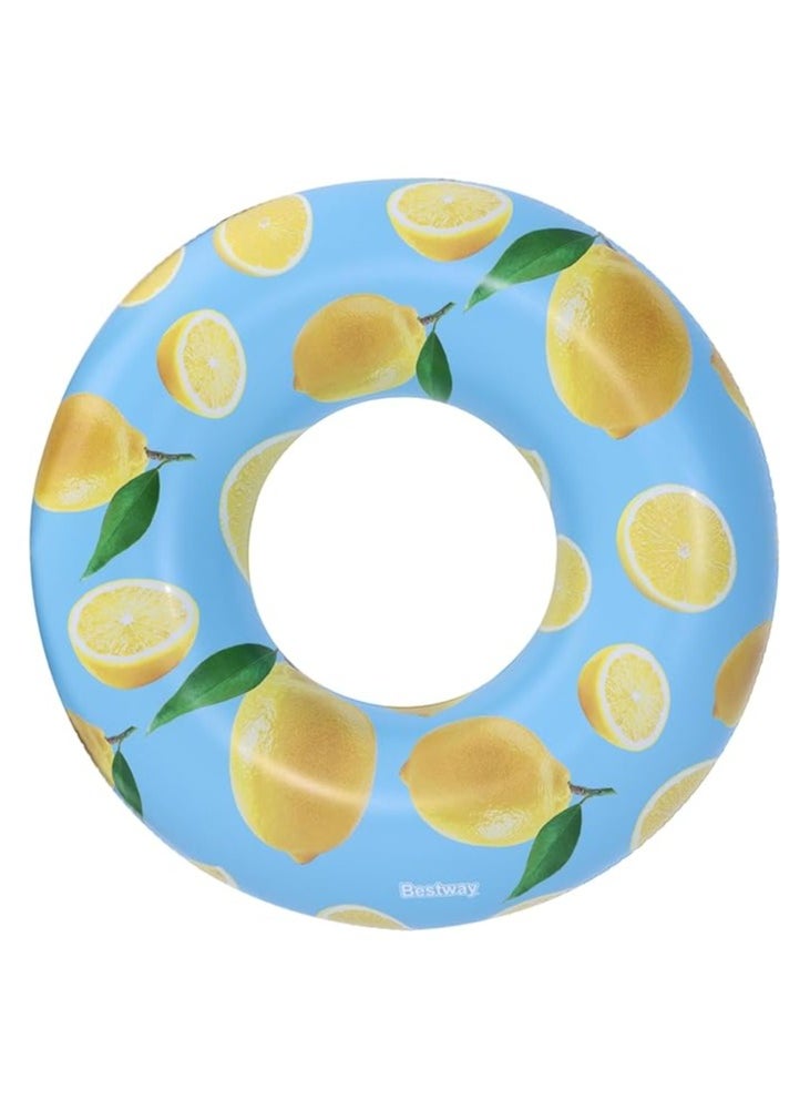SUKILO - Scentsational Lemon Swim Ring – 1.19m Inflatable Pool Float with Scented Lemon Design, Durable PVC Tube for Kids & Adults, Summer Pool and Beach Toy - Image 1