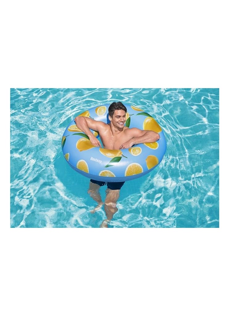 SUKILO - Scentsational Lemon Swim Ring – 1.19m Inflatable Pool Float with Scented Lemon Design, Durable PVC Tube for Kids & Adults, Summer Pool and Beach Toy - Image 1