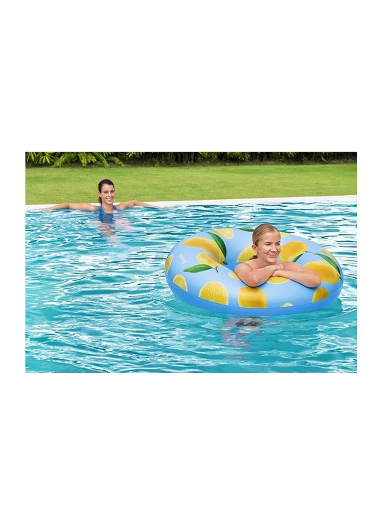 SUKILO - Scentsational Lemon Swim Ring – 1.19m Inflatable Pool Float with Scented Lemon Design, Durable PVC Tube for Kids & Adults, Summer Pool and Beach Toy - Image 1