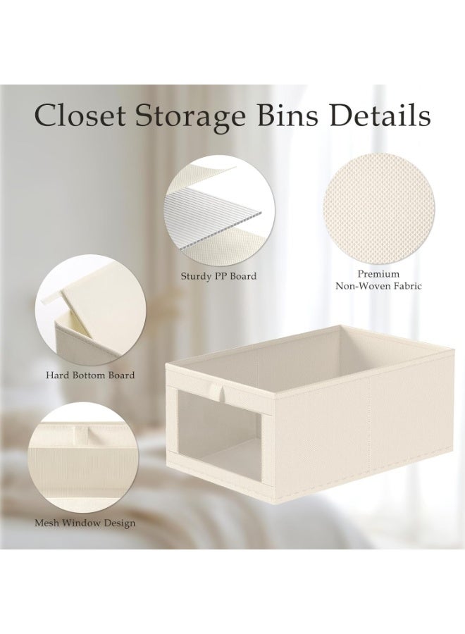 DIOTTI 4-Pack Foldable Wardrobe Storage Bins with Clear Window, Non-Woven Clothes Organizer Boxes for Closet, Drawer & Shelf, Large Capacity Containers for Jeans, Towels, Blankets, Toys & Books (47×27×17cm) - Image 2