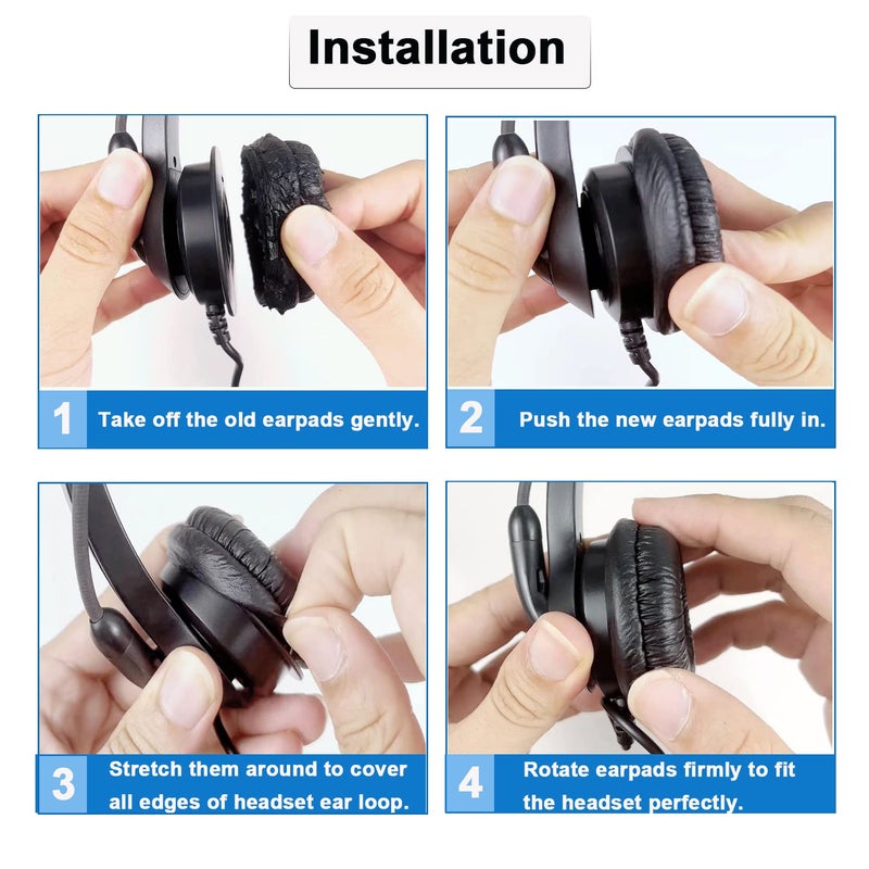 Callez Ear Cushions for Plantronics Headset Replacement 50mm Ear Pads Designed for Headphone Plantronics HW251N HW261N HW510 Blackwire C320 3210 3220 Jabra Pro 920 9450 GN 2000 9125 Biz 1500 2400II (10 Pack) - Image 4