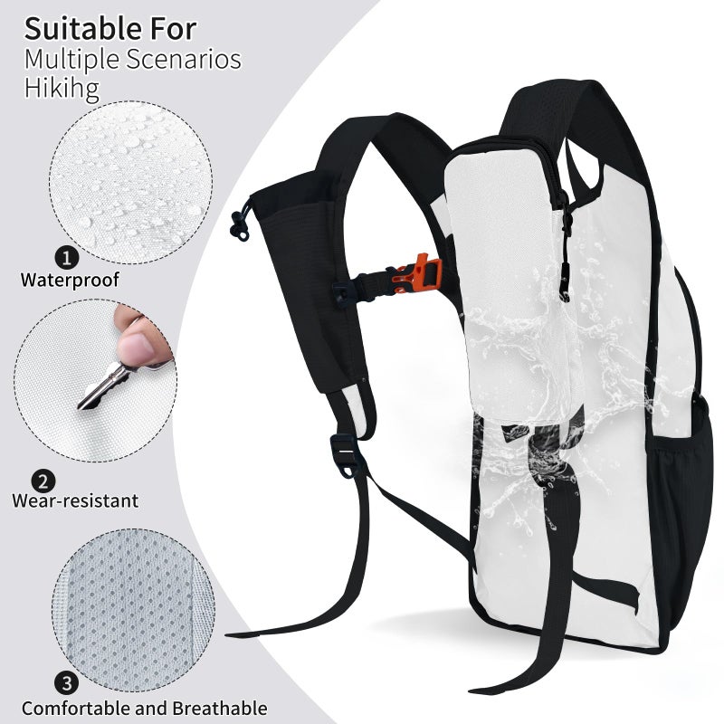 HIGH EXPERIENCE Hiking Backpack 10L/15L Small Daypack Lightweight Packable Travel Foldable Water Resistan for Women Men (White, 10L) - Image 4