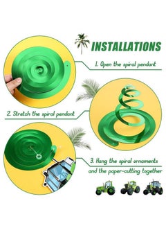 Marspark 30 Pieces Tractor Party Supplies Tractor Birthday Decorations Green Tractor Hanging Swirls Tractor Time Hanging Favors Party Decorations For Tractor Green Theme Birthday Baby Shower 5 Styles  - Image 4