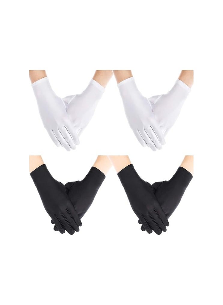 4 Pairs of Uniform Gloves for Men and Women - Costume, Dress, and Police Tuxedo Gloves for Parades, Dancing Parties, Balls, Theater Performances, and Formal Events. - Image 1