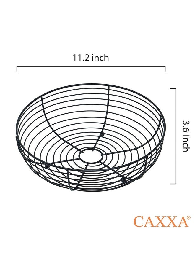 CAXXA Countertop Fruit Bowl, Wire Basket for Fruits, Breads, Vegetables,Snacks, Black - Image 2