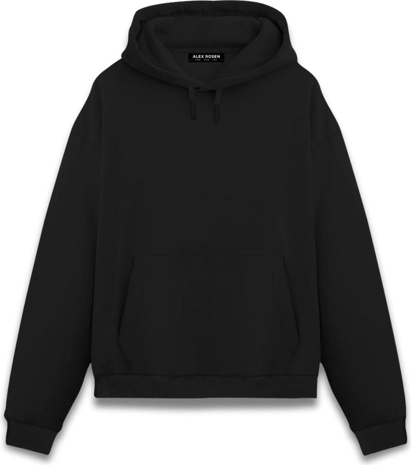 Alex Rosen Ace Printed Black Unisex Oversize Fit Cotton Hooded Sweatshirt - Image 2