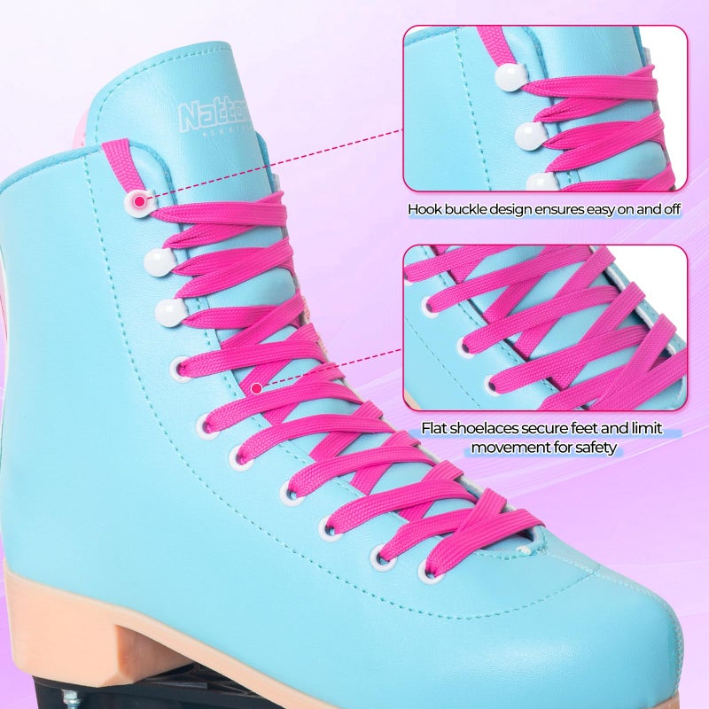 Nattork Roller Skates for Women Outdoor Indoor Four-Wheel Fun Fashionable Roller Skates for Men Girls Boys Teal - Image 4