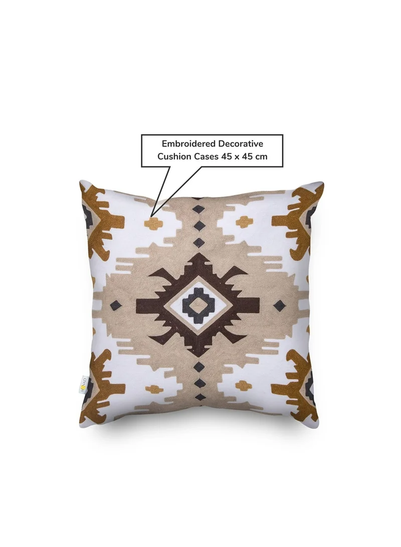 دوناتيلا تغطية وسادة مطرزة مزخرفة Multicolour 45x45cm (بدون حشو)