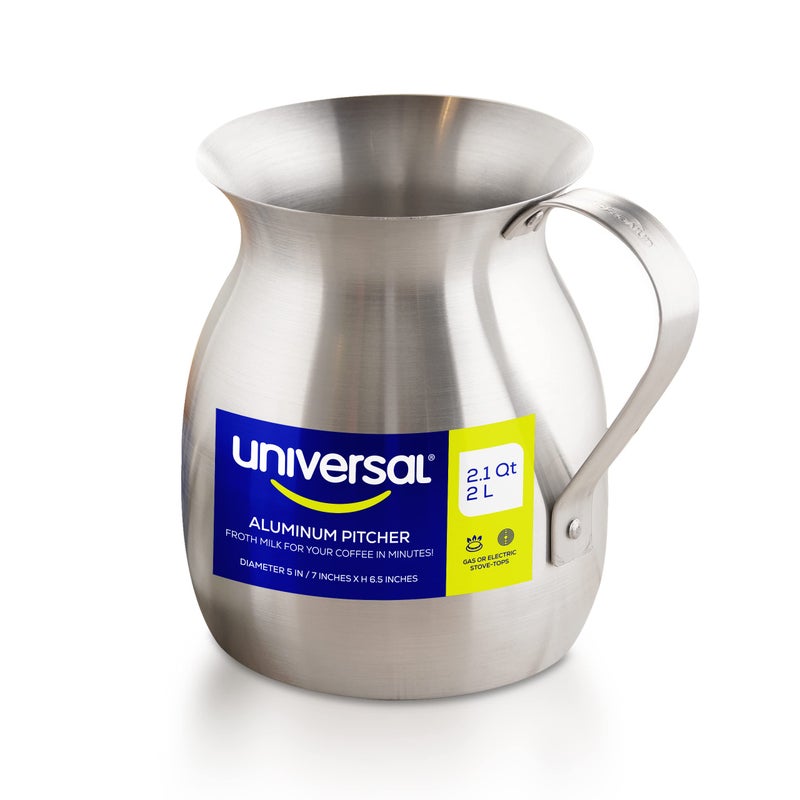 UNIVERSAL Universal 21 Qt  2L Chocolatera  Aluminum Hot Chocolate Maker  Frothing Pitcher  Traditional Olleta Colombiana for Coffee Milk  Beverages  Durable RustResistant Fast Heating Pot