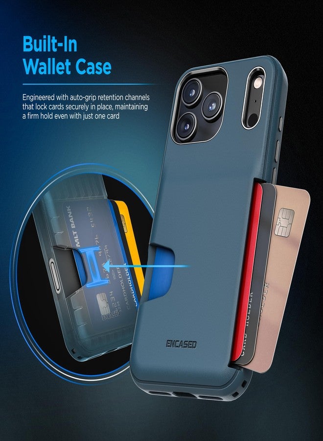 إنكاسد جراب محفظة ENCASED لهاتف iPhone 17 Pro (سلسلة Cache) - جراب حماية للهاتف مع فتحة لحامل البطاقات (أزرق) - Image 3