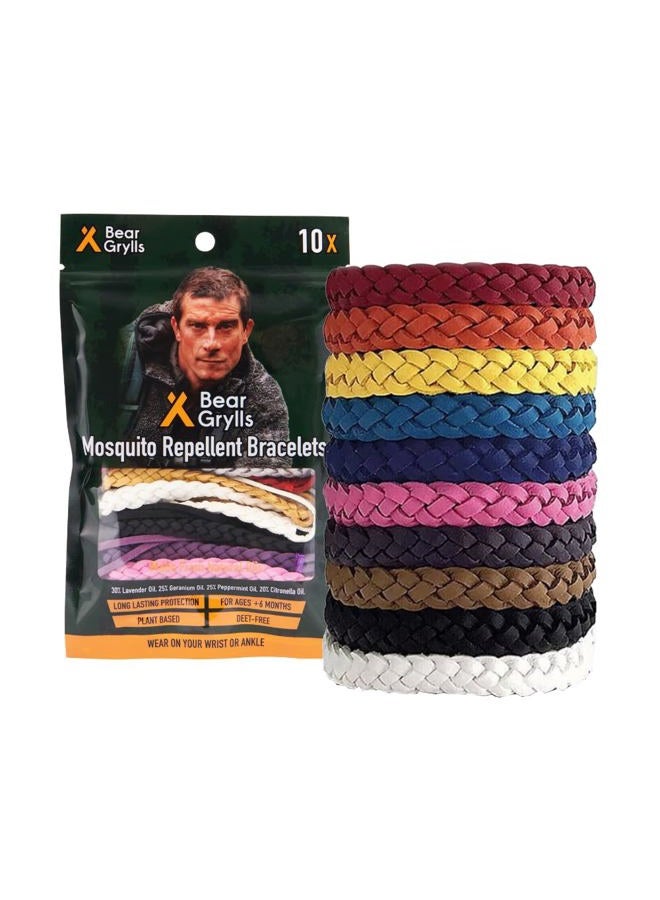 Bear Grylls أساور طاردة للبعوض | مصنوعة للمغامرة | جلد قابل للتعديل | خالية من DEET | حماية تدوم طويلاً | عبوة من 10 - Image 1