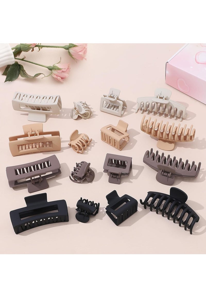NEW LIVE - NEW LIVE Hair Clip 16 Count for Women - Hair Claws for Thin Thick Curly Hair - Large and Small Matte Banana Clips - Strong Hold Nonslip Hair Claws - Various Sizes and Styles - Image 1