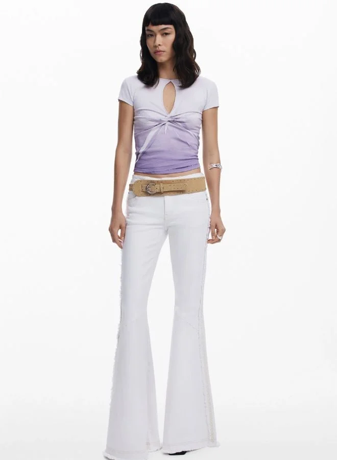 ديسيجوال تي شيرت بأكمام قصيرة مع فتحة