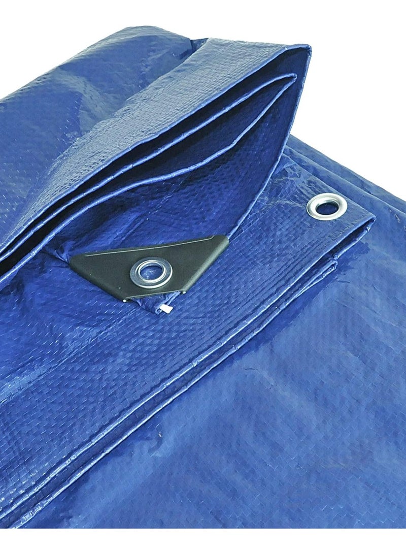 قماش مشمع واضح للسيارة من بولي إيثيلين من سيمبلي، لون أزرق، مقاس 5 × 6 متر - Image 1