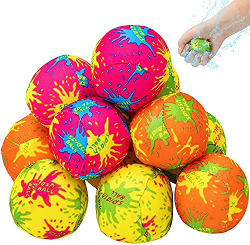 HFATMOS 12 Pcs Water Splash Balls Float Mini Water Bomb Balls for Pool Water Absorbent Ball for Water Activities Summer Beach Soaking Games Ball Party Activities - Image 1