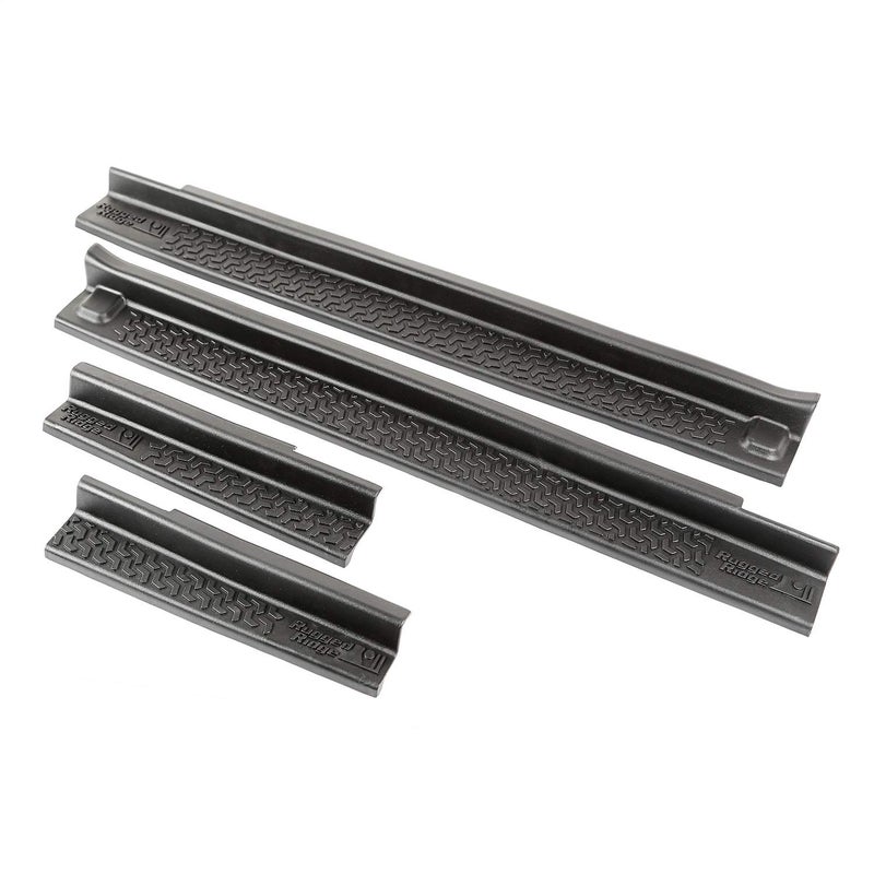 Rugged Ridge All-Terrain Entry Guards for Jeep Wrangler JKU | 4-Piece Set, No Drill | Black Thermoplastic | 11216.21 | Fits 2007-2018 Jeep Wrangler JKU 4-Door - Image 2