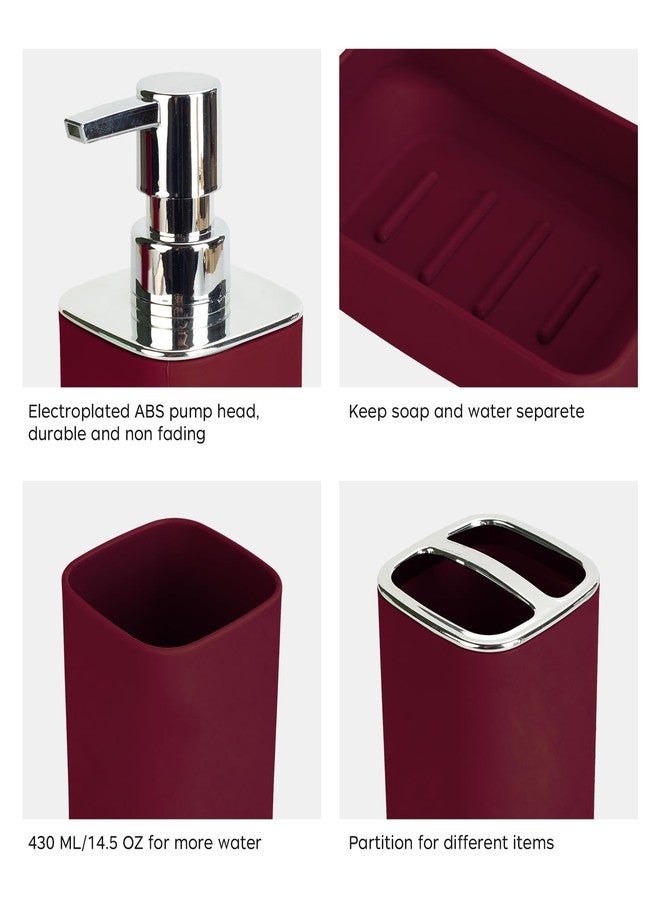 CDorigin 4Pack Bathroom Accessories Set, Bohemian Bathroom Sink Set, Contain Soap Dispenser, Toothbrush Holder, Soap Dish & Mouthwash Cup,Square soap and Toothbrush Holder Set - Image 5