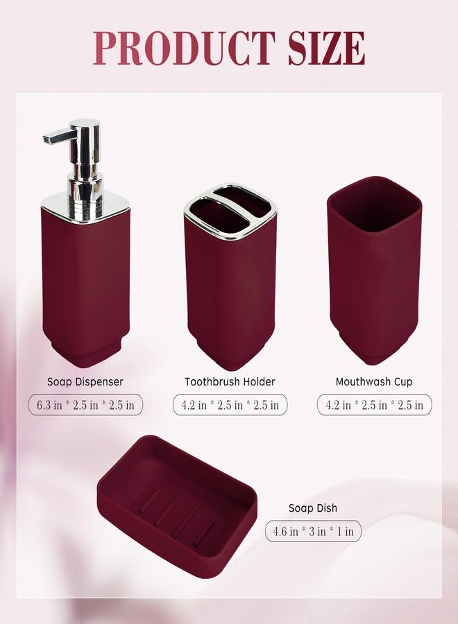 CDorigin 4Pack Bathroom Accessories Set, Bohemian Bathroom Sink Set, Contain Soap Dispenser, Toothbrush Holder, Soap Dish & Mouthwash Cup,Square soap and Toothbrush Holder Set - Image 2