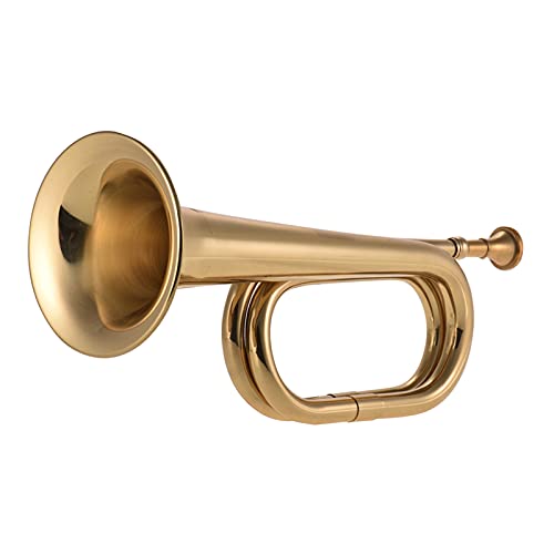 Btuty B Flat Horn Bugle Call Trumpet Brass Cavalry Horn with Mouthpiece for School Band Cavalry Military Orchestra - Image 1