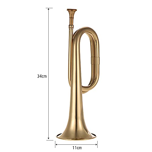 Btuty B Flat Horn Bugle Call Trumpet Brass Cavalry Horn with Mouthpiece for School Band Cavalry Military Orchestra - Image 3