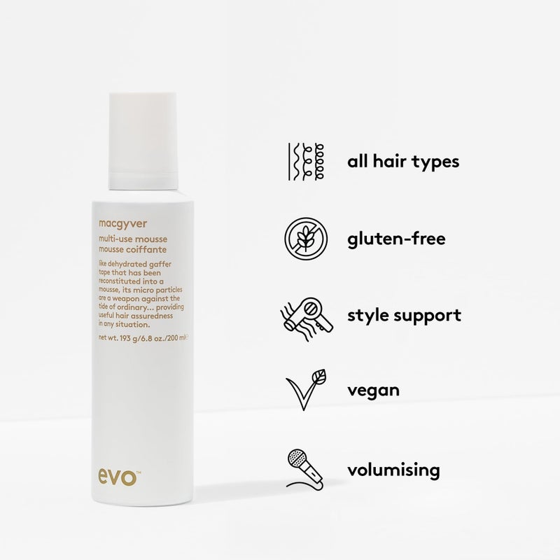 EVO Macgyver Multi-Use Mousse - Travel Size Multi Purpose Hair Styling Mousse To Create Volume, Separation & Texture - 1.7oz - Image 3