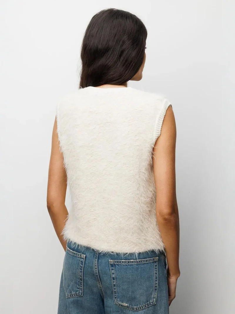 Mixray Natural MIXRAY Textured Vest for Women | Best Price UAE