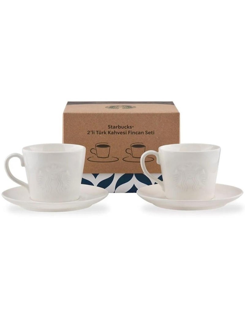 ستاربكس طقم أكواب قهوة تركية وإسبريسو ديميتاس من ستاربكس، قطعتين - أبيض (88 مل) - Image 2