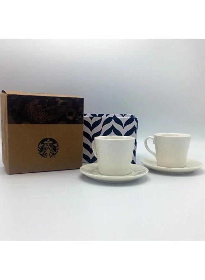 ستاربكس طقم أكواب قهوة تركية وإسبريسو ديميتاس من ستاربكس، قطعتين - أبيض (88 مل) - Image 4
