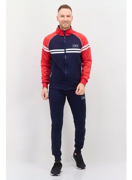 Men 2 Pcs Sportswear Fit Training Tracksuits, Navy
