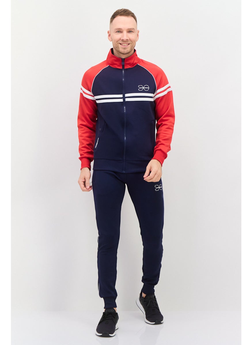 CROSSHATCH - Men 2 Pcs Sportswear Fit Training Tracksuits, Navy - Image 1