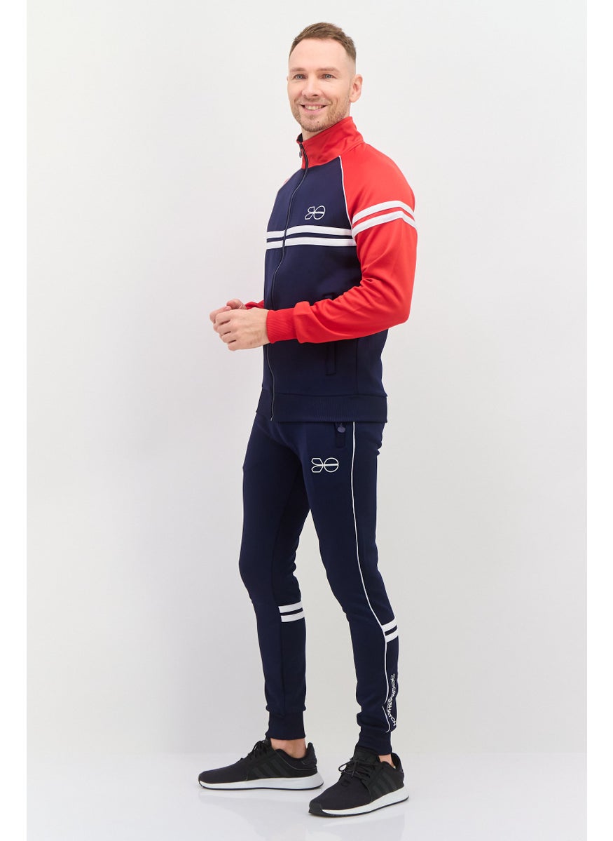 CROSSHATCH - Men 2 Pcs Sportswear Fit Training Tracksuits, Navy - Image 1