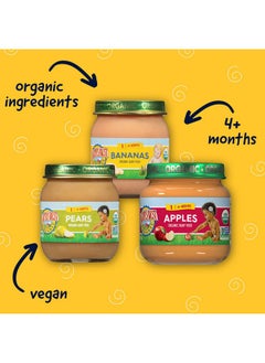 Earth's Best Earth's Best Organic Baby Food Jars, Stage 1 Fruit Puree for Babies 4 Months and Older, Organic Fruit Variety Pack, 4 oz Resealable Glass Jar (Pack of 12)  - Image 2