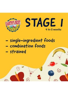 Earth's Best Earth's Best Organic Baby Food Jars, Stage 1 Fruit Puree for Babies 4 Months and Older, Organic Fruit Variety Pack, 4 oz Resealable Glass Jar (Pack of 12)  - Image 3