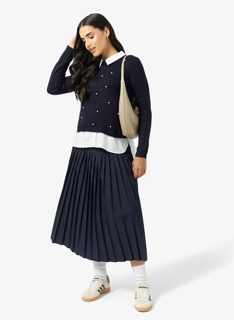 ONLY Pearl Detailed Pull Over Knitted Sweater