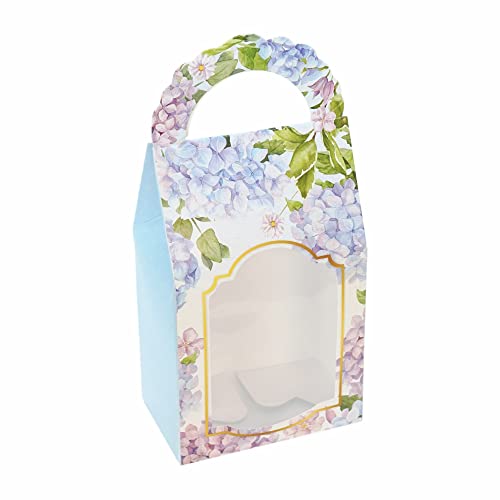 Chic a Choc Paper Cookie, Chocolate, Candy Box (Pack of 8) Blue Floral (425X275X9) With Handle - Image 1