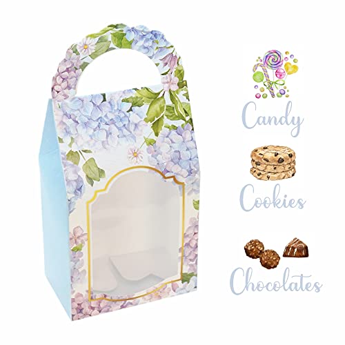Chic a Choc Paper Cookie, Chocolate, Candy Box (Pack of 8) Blue Floral (425X275X9) With Handle - Image 2