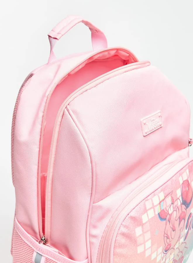 Disney Girls Minnie Mouse Print Backpack with Adjustable Straps and Zip Closure