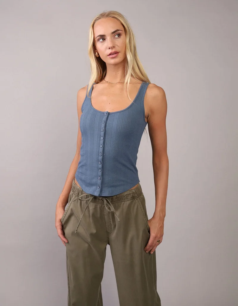 American Eagle AE Pointelle Tank Top