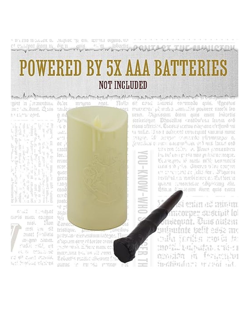 KASTWAVE شمعة LED، شمعة LED هاري بوتر هوجورتس مع جهاز تحكم عن بعد، ضوء شمعة شعار هوجورتس، ديكور غرفة هاري بوتر وإكسسوارات المكتب، ديكور شمعة ضوئية تعمل بالبطارية لقاعات الاحتفال ذات الطابع الخاص - Image 4