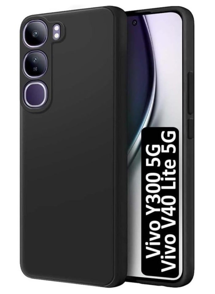 Case for Vivo V40 Lite Liquid Gel Rubber Bumper Case with Soft Microfiber Lining Cushion Slim Hard Shell Shockproof Protective Cover for Vivo V40 Lite 5G 2024 (Black) - Image 1