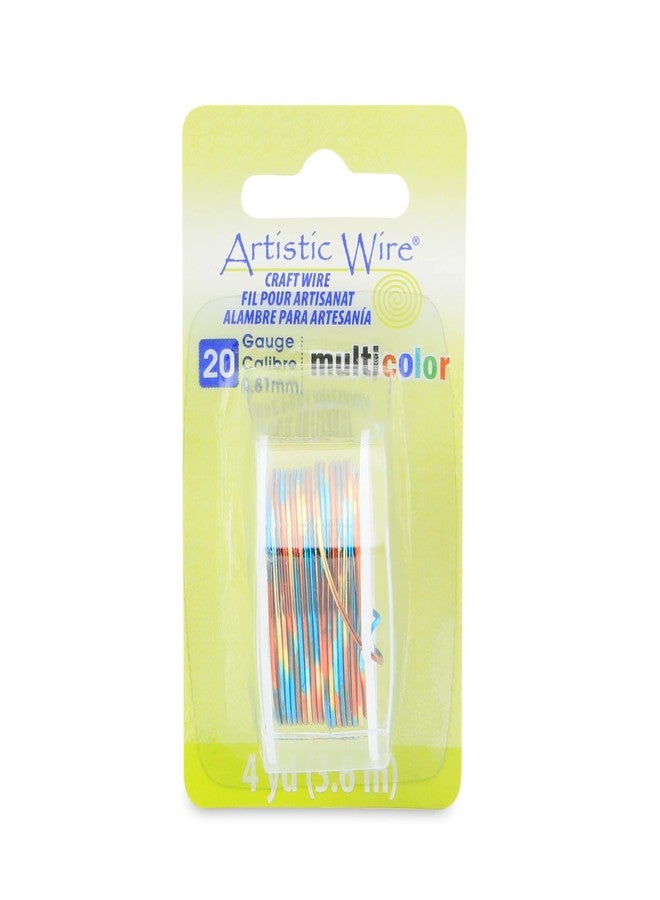Artistic Wire Multicolor, 20 Gauge Tarnish Resistant Colored Copper Craft Jewelry Wrapping Wire Wire, Blue, Red, Gold, 4 yd - Image 1